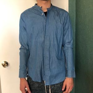 Publish denim shirt collarlesss